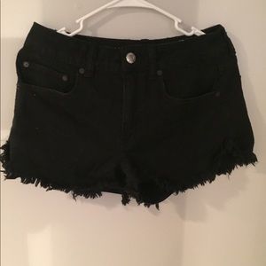Black American eagle jean shorts